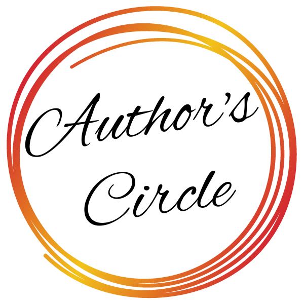 Author's Circle icon with the text "Author's Circle" in black calligraphy inside a swirly circle in red, orange, and yellow.