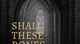 An ominous cover with a long Gothic corridor, mist, statues, ravens, and an astronaut.